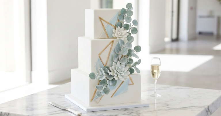 rectangle wedding cake